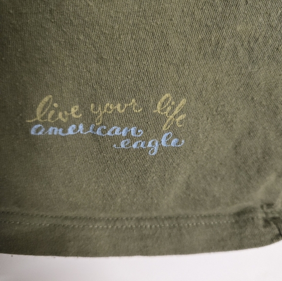 American Eagle Outfitters Green T-Shirt with Bird Print Large - Picture 4 of 5
